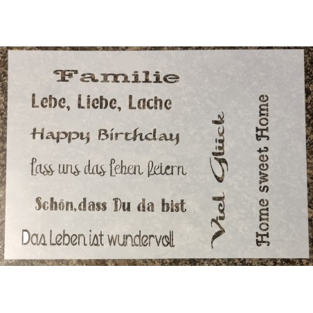 Schablone Diverse Wörter (Familie)