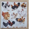 Serviette Hühner weiss