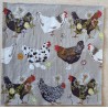 Serviette Hühner taupe