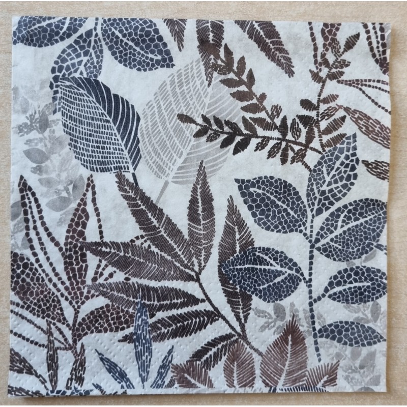 Serviette Blätter braun