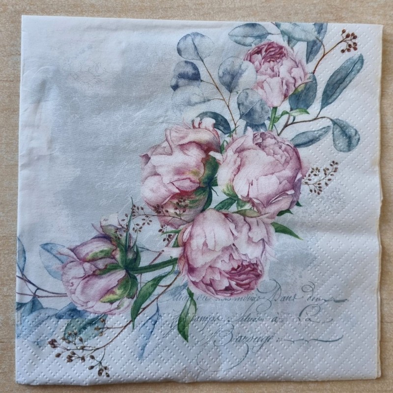 Serviette Rosen seegrün