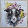 Serviette Ziege/Blumen