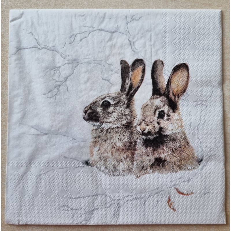 Serviette Zwei Hasen