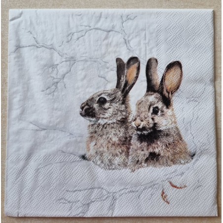 Serviette Zwei Hasen