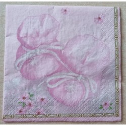 Serviette Baby Schuh rosa