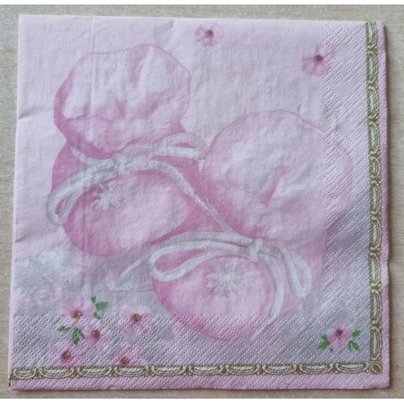 Serviette Baby Schuh rosa
