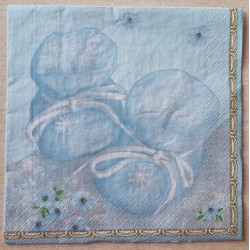 Serviette Baby Schuh blau