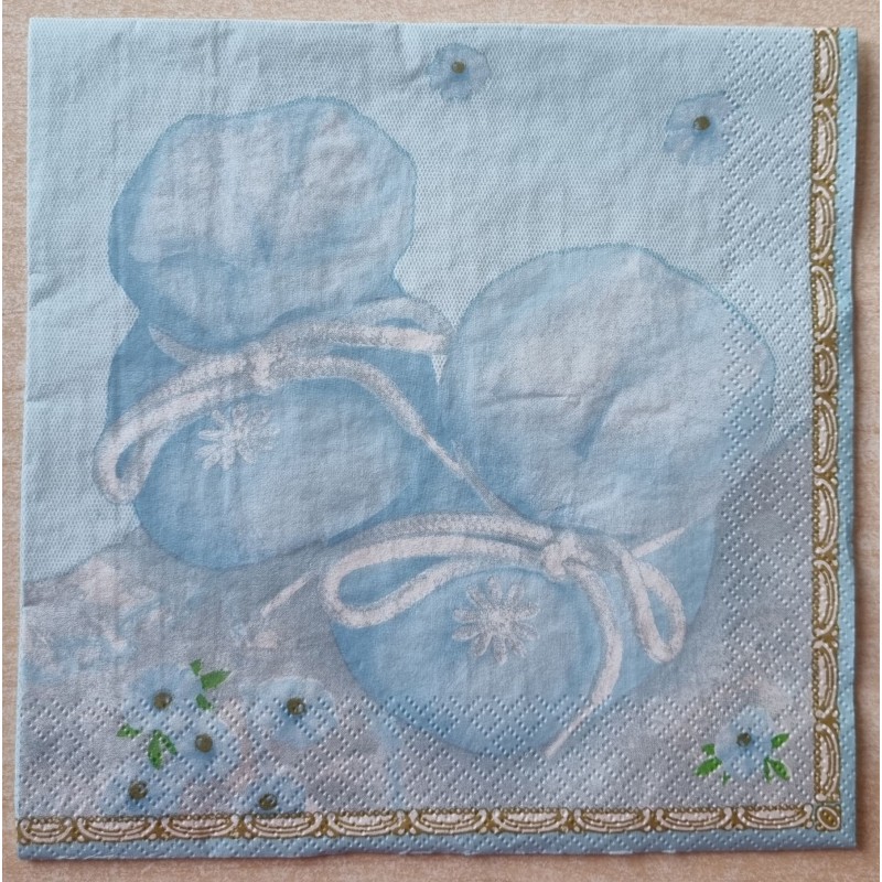 Serviette Baby Schuh blau