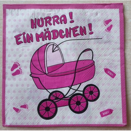 Serviette Hurra! Ein Mädchen!