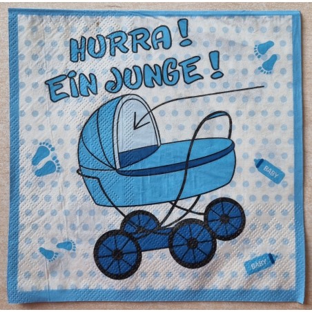 Serviette Hurra! Ein Junge!