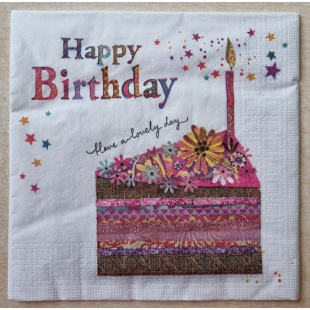 Serviette Happy Birthday/ Kuchen