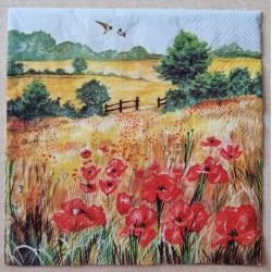 Serviette Mohnblumen Feld