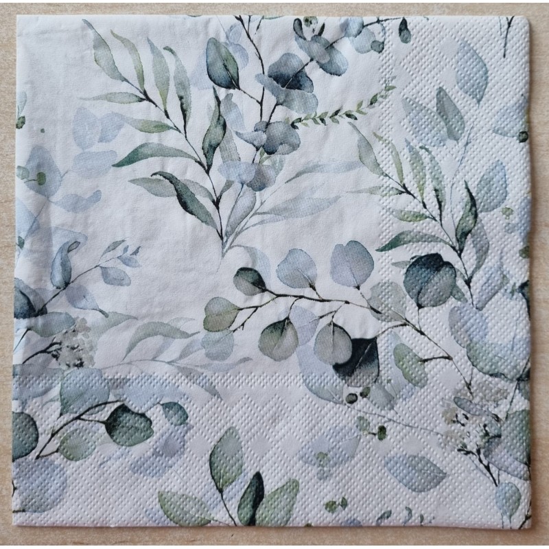 Serviette Blätter salbeifarbig