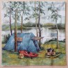 Serviette Zelt/See