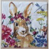 Serviette Kaninchen/Blumen