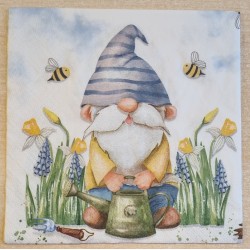 Serviette Wichtel im Garten