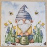 Serviette Wichtel im Garten