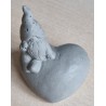 Beton Herz/Wichtel grau Wetterfest
