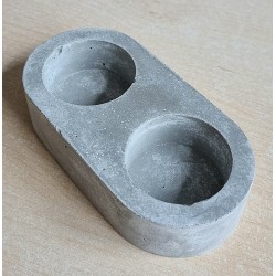 Beton 2er Teelichthalter grau Wetterfest