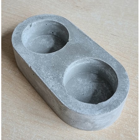 Beton 2er Teelichthalter grau Wetterfest