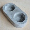 Beton 2er Teelichthalter grau Wetterfest