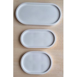 Beton Schale oval weiss