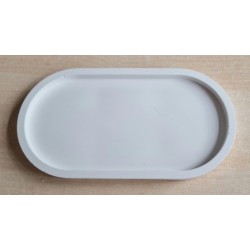 Beton Schale oval weiss