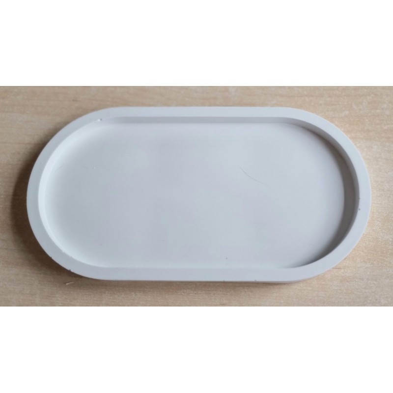 Beton Schale oval weiss