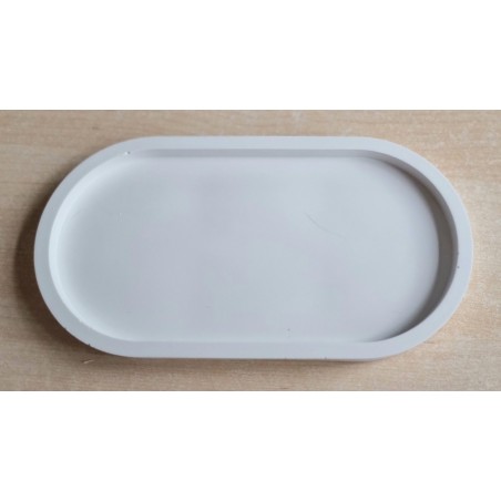 Beton Schale oval weiss