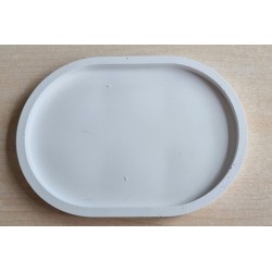 Beton Schale oval weiss
