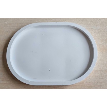 Beton Schale oval weiss
