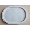 Beton Schale oval weiss