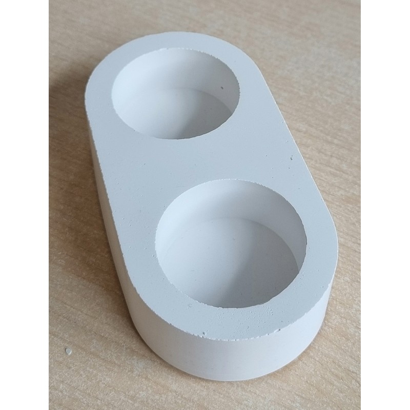 Beton 2er Teelichthalter weiss