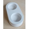 Beton 2er Teelichthalter weiss