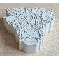 Beton Hochlandrind Kopf weiss