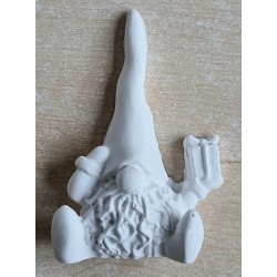 Beton Wichtel mit Geschenk weiss