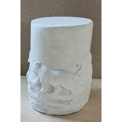 Beton Bär/Baumstamm weiss