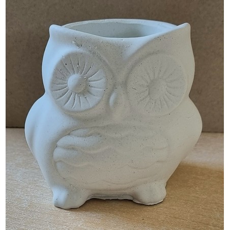 Beton Eule weiss