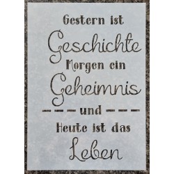 Schablone Gestern ist Geschichte