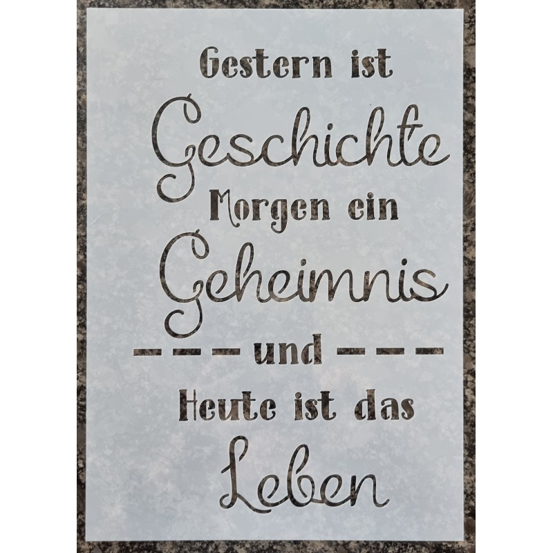 Schablone Gestern ist Geschichte