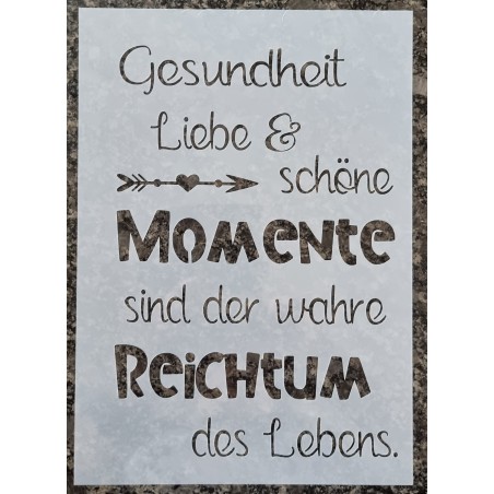 Schablone Gesundheit, Liebe & schöne Momente