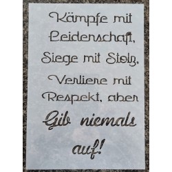 Schablone Kämpfe mit Leidenschaft