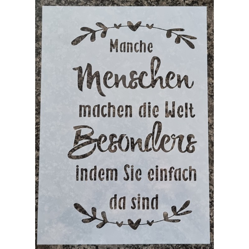 Schablone Manche Menschen