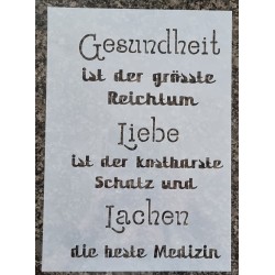 Schablone Gesundheit ist der grösste Reichtum