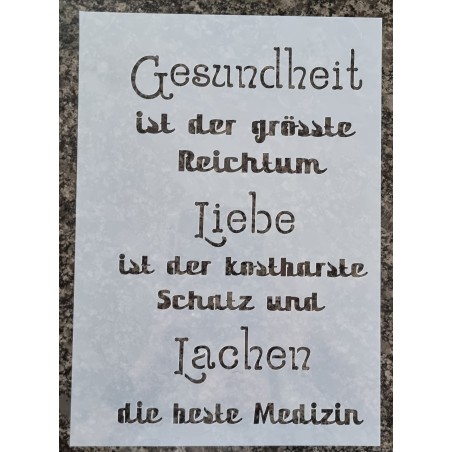 Schablone Gesundheit ist der grösste Reichtum