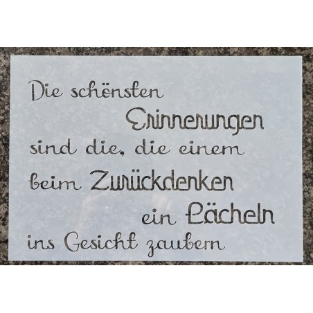 Schablone Die schönsten Erinnerungen