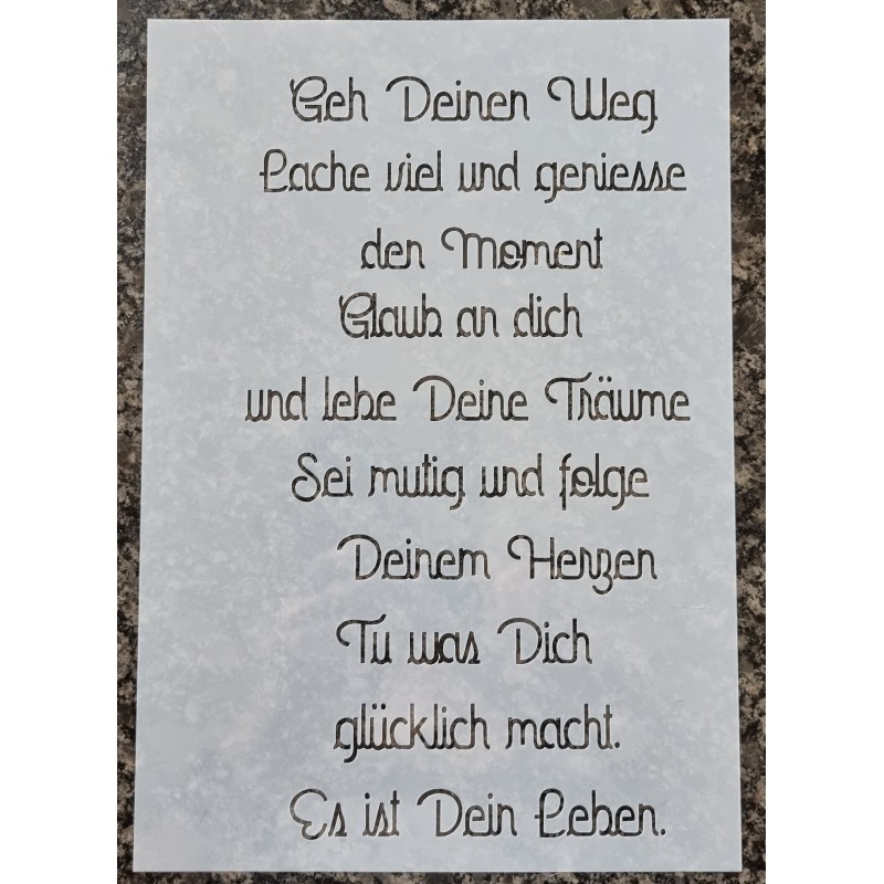 Schablone Geh Deinen Weg