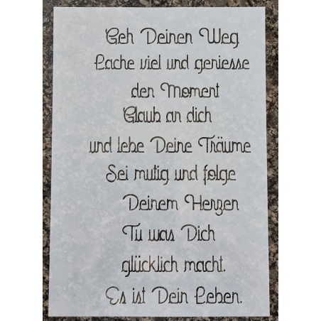 Schablone Geh Deinen Weg