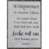 Schablone Willkommen in unserem Zuhause