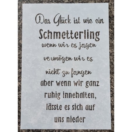 Schablone Das Glück ist wie ein Schmetterling